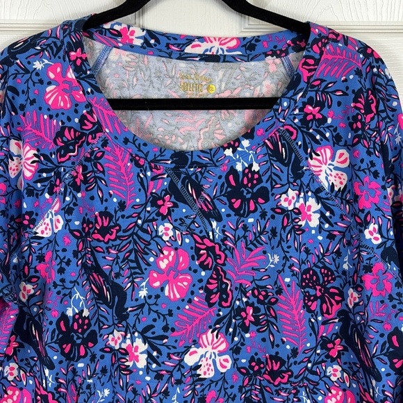 Lilly Pulitzer Emmaline cropped pullover Boca blue Birds Eye view sz xl - Picture 3 of 9